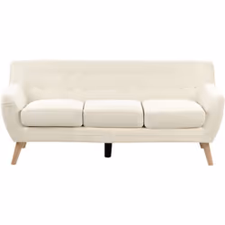 Canapé fixe au style rétro scandinave avec dossier boutonné. Ce superbe canapé en tissu de haute qualité transformera votre s ...