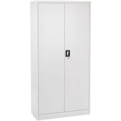 Armoire pour Bureau à Domicile Industrielle Rangement à 2 Portes Verrouillables en Acier Blanc Feldspar