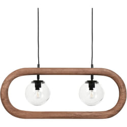 Beliani - Lampe Suspendue en Bois de Manguier Eclairage Plafond Faite à la Main Bois Foncé Ayensu