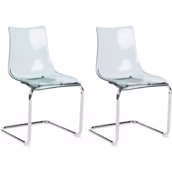 Ensemble de 2 chaises transparentes. Créez un cadre élégant et contemporain avec cet ensemble de chaises, idéal pour les sall ...