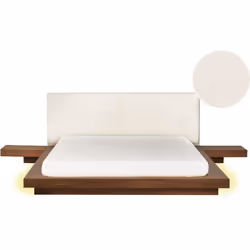 Lit futon avec tables de nuit. Ce lit plate-forme bas, élégant et minimaliste, inspiré du design asiatique, transformera tout ...