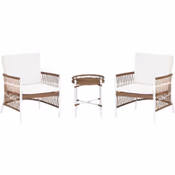 Ensemble de balcon pour 2. Cet élégant ensemble bistrot comprend deux chaises et une table basse fabriquées en aluminium de h ...