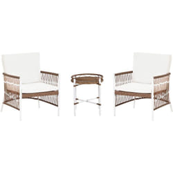 Beliani - Ensemble de Jardin 2 Places en Aluminium 2 Chaises et une Table Blanc Levico