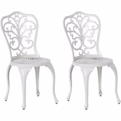 Ensemble de 2 chaises d'extérieur de style vintage. Cette paire de chaises d'extérieur élégantes est le complément parfait de ...