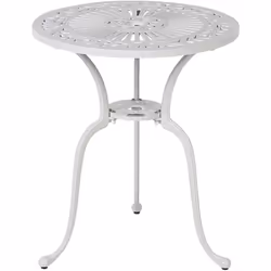 Table d'extérieur vintage en aluminium. Cette élégante table de bistrot est conçue pour les réunions intimes, car elle peut a ...