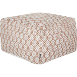 Beliani - Pouf Ottoman Carré Tissé à la Main pour l'Extérieur 50 x 50 x 30 cm en Synthétique Beige et Blanc Shoran