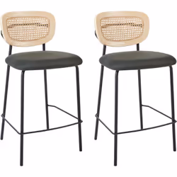 Ensemble de 2 tabourets de cuisine sans accoudoirs. Avec cet ensemble de chaises de bar, vous pourrez facilement embellir l'a ...