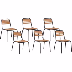 Ensemble de 6 chaises en bois avec structure en métal. Transformez vos repas en plein air avec cet élégant ensemble de chaise ...