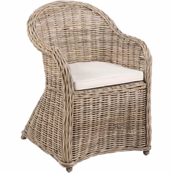 Fauteuil en rotin pour l'intérieur et l'extérieur. L'aspect classique et le beau design de cette chaise fabriquée à la main e ...