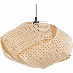 Lampe suspendue à abat-jour tissé. Découvrez la chaleur de la nature avec cette lampe suspendue. Cette pièce unique est dotée ...