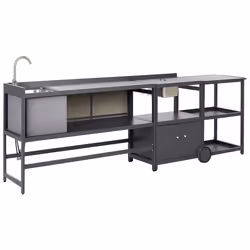 Cuisine dextérieur avec évier ORTISEI Métal Gris graphite