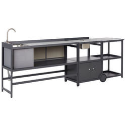 Cuisine dextérieur avec évier ORTISEI Métal Gris graphite