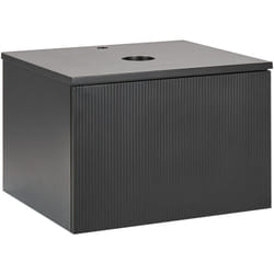 Meuble de Salle de Bain Suspendu 60 x 52 cm Mural Cannelé Noir Alzira