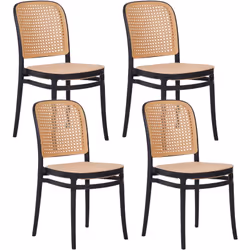 Ensemble de 4 chaises de repas empilables. Ces chaises de repas élégantes sont un parfait mélange de style et de fonctionnali ...
