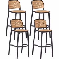 Ensemble de 4 chaises de bar empilables. Ces chaises de bar élégantes sont un parfait mélange de style et de fonctionnalité. ...