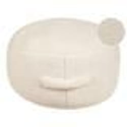 Pouf ADLANA Bouclé Beige clair 50 cm 50 cm 30 cm