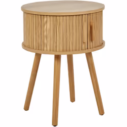 Table de nuit à porte coulissante. Complétez votre chambre à coucher avec cette élégante table de chevet ronde qui allie un d ...