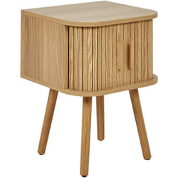 Beliani - Table de Nuit Chevet de Lit Porte Coulissante mdf Pieds en bois Massif Bois Clair Selah