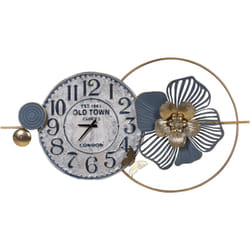 Beliani - Horloge Murale Moderne en Fer Aiguilles Noir Chiffres Eléments Doré Bleu Berkerium