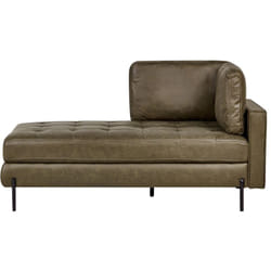 Beliani - Chaise Longue à Droite Traditionnelle Moderne Matelassée en Cuir pu Vert Rebais