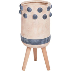 Beliani - Pot de Fleurs Industriel Support en Bois Magnésium Beige Sable Bletilla