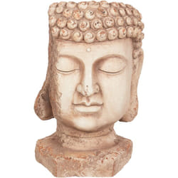 Beliani - Pot de Fleurs Rétro Magnésium Intérieur Extérieur Tête de Bouddha Beige Sable Butomus