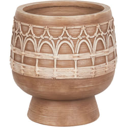 Beliani - Pot à Plantes Boho Magnésium Intérieur Extérieur Fleurs Marron Clair Cicuta