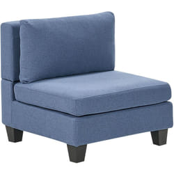 Beliani - Module 1 Place pour Canapé Modulable Assise Rembourrée avec Coussin de Dossier en Tissu Bleu Unstad