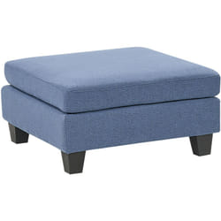 Beliani - Ottoman Moderne pour Canapé Modulable Repose-Pieds Assise Rembourrée en Tissu Bleu Unstad