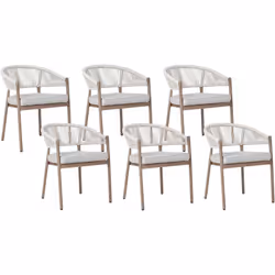 Ensemble de 6 chaises d'extérieur en métal. Cet ensemble de 6 chaises de jardin élégantes est fabriqué à partir d'aluminium r ...