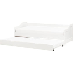 Lit Gigogne en Bois de Pin Simple 90 x 200 cm Chambre Enfant Blanc Luneray