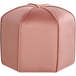 Beliani - Pouf Rond de Chambre Salon Moderne Repose-Pieds en Velours Rose Wishek