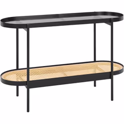 Table d'appoint décorative. Cette élégante table console ovale associe un design moderne à des éléments naturels, ce qui la r ...