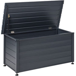 Beliani - Coffre d'Extérieur de Rangement en Aluminium 123 x 60 cm Meuble de Jardin Gris Foncé Campalto