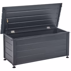Caisson de rangement pour l'extérieur. Ce coffre de rangement extérieur est parfait pour votre jardin ou votre terrasse. Fabr ...