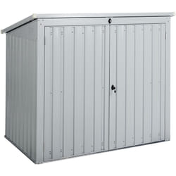 Abri de Jardin en Acier Galvanisé 134 cm pour Outils et Matériel Gris Clair Moena