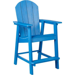 Beliani - Chaise Longue d'Extérieur pour Cour Patio en Bois Synthétique Bleu Adirondack