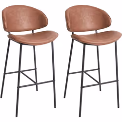 Ensemble de 2 chaises de bar sans accoudoirs. Ces chaises de bar modernes présentent un design épuré et minimaliste, avec une ...