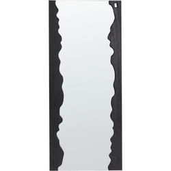 Beliani - Miroir Mural Moderne Suspendu Décoratif 175 x 75 cm Cadre en Bois de Forme Irrégulière Noir Saullcet