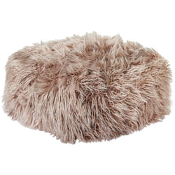 Beliani - Pouf en Fausse Fourrure eps Carré Motif Uni Taupe Mukki