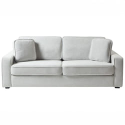 Canapé Moderne en Tissu 3 Places avec Coussins et Accoudoirs Gris Clair Falun