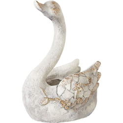 Beliani - Figurine Décorative MgO Cygne Intérieur Extérieur Accessoires de Jardin Salon Blanche Gruffy