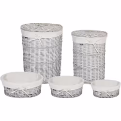Set de paniers en bois de saule. Apportez une touche d'élégance naturelle à votre intérieur avec cet ensemble de 5 paniers en ...