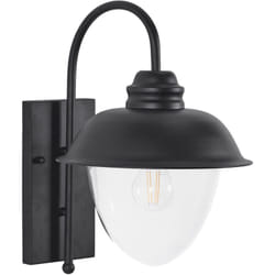 Applique Murale d'Extérieur Moderne Lampe d'Applique Métal Noir Mat Abat-jour Verre Banka
