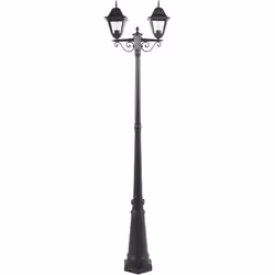 Réverbère de jardin vintage. Transformez votre espace extérieur avec cet élégant lampadaire à 2 lumières, doté d'un charmant  ...