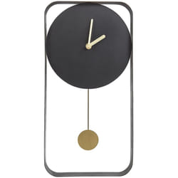 Beliani - Horloge Murale Suspendue 21 x 40 cm Design Moderne Minimaliste avec Pendule Sans Chiffres Acier Noir Servoz