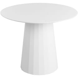 Beliani - Table Ronde en Bois mdf Salle à Manger 100 cm Structure en Acier Blanche Plato