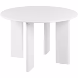 Table de salle à manger moderne en MDF. Avec son look minimaliste et sa finition blanche élégante, cette table ronde est conç ...