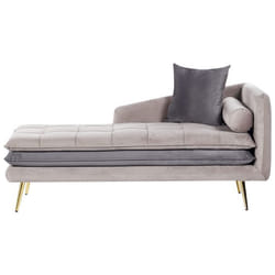 Chaise longue côté droit GONESSE Velours Taupe