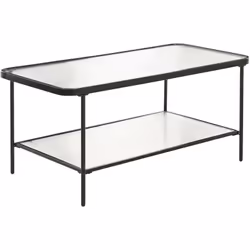Table basse rectangulaire rétro avec étagère. Apportez une touche d'élégance rétro à votre espace de vie avec cette table bas ...